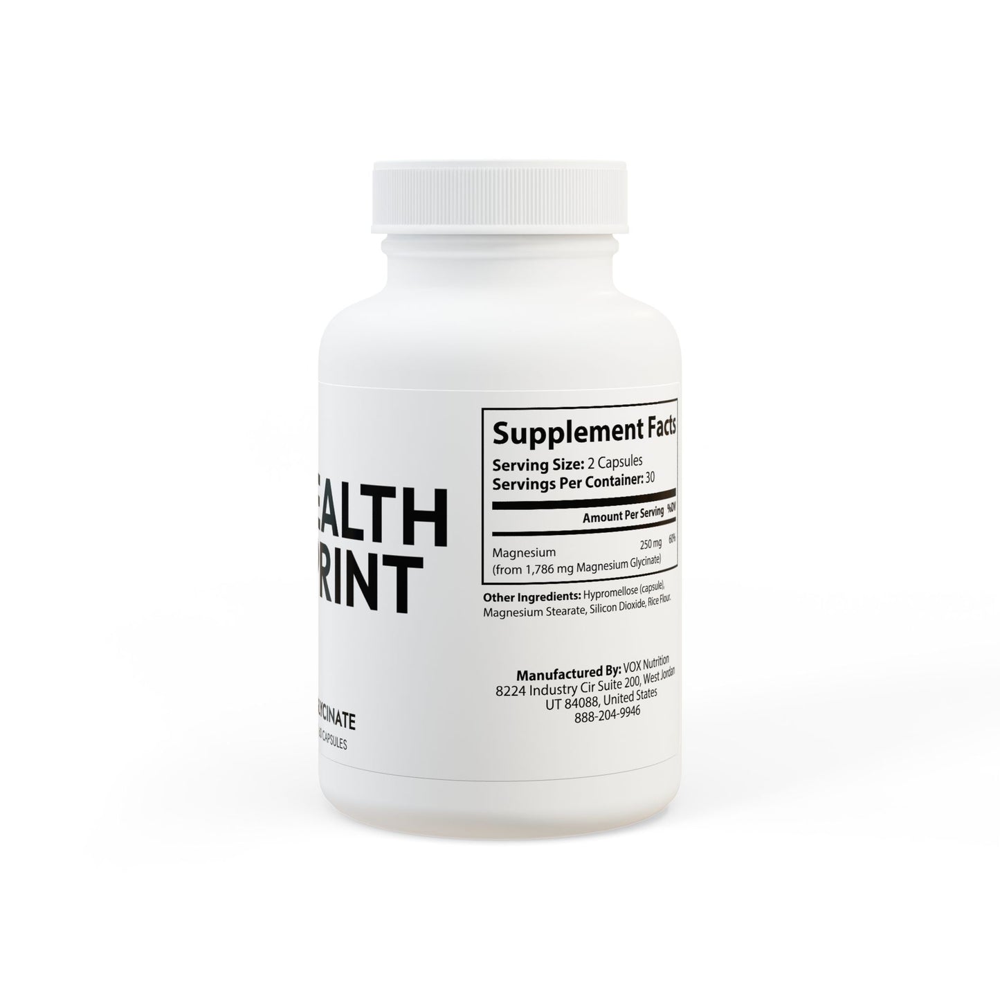 Magnesium Glycinate Supplement (60 Capsules)