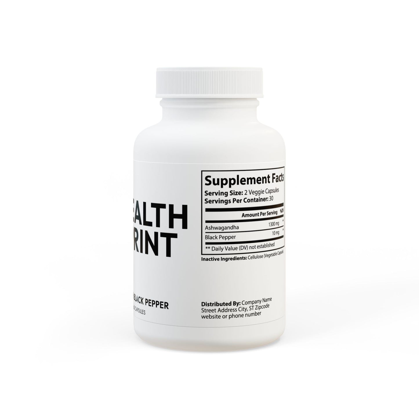 Ashwagandha and Black Pepper Supplement (60 capsules)